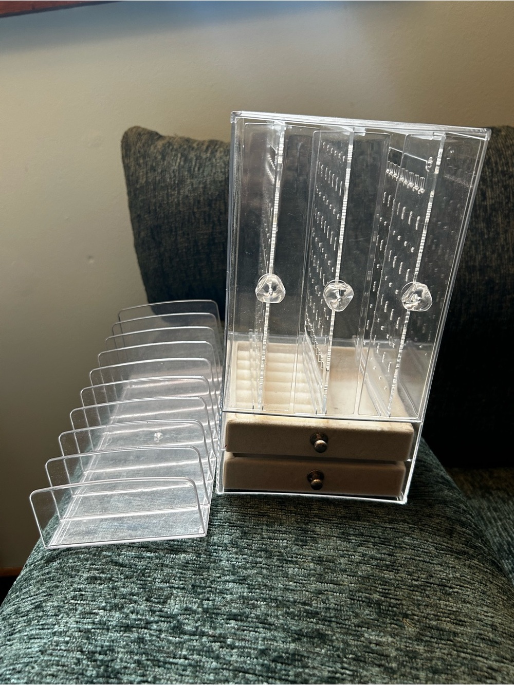 Clear Acrylic Jewelry Box and Makeup Palette Organizer
